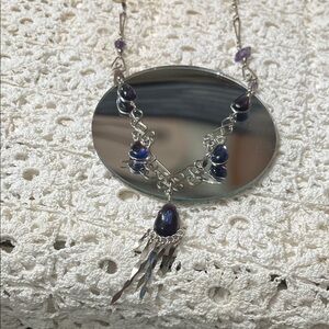 Elegant Silver and Purple Necklace
